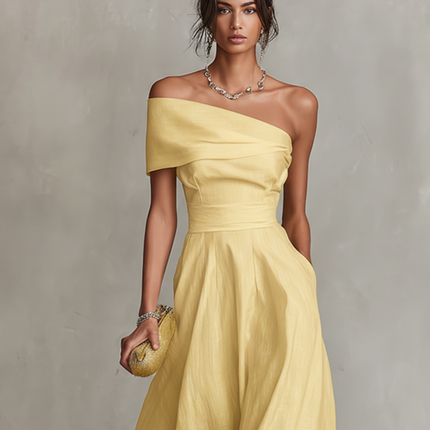 Arabella | One-Shoulder Fit & Flare Midi Dress