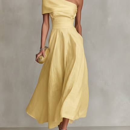 Arabella | One-Shoulder Fit & Flare Midi Dress