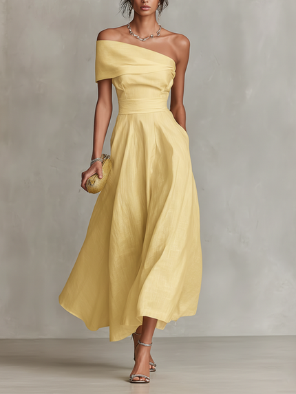 Arabella | One-Shoulder Fit & Flare Midi Dress