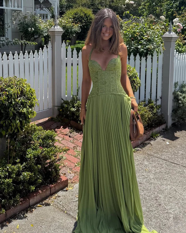 Arabella | Pleated Corset Maxi Wedding Guest Dress