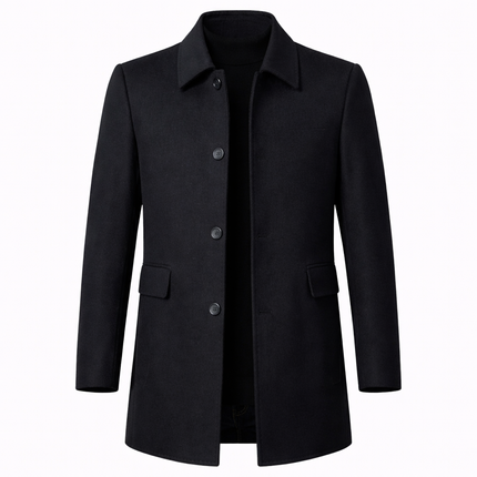 Arvelmont | Men's Wool Overcoat Classic Button Front Collared