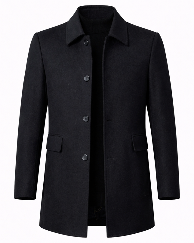 Arvelmont | Men's Wool Overcoat Classic Button Front Collared