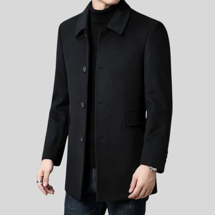 Arvelmont | Men's Wool Overcoat Classic Button Front Collared