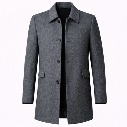 Arvelmont | Men's Wool Overcoat Classic Button Front Collared