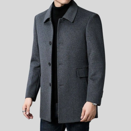Arvelmont | Men's Wool Overcoat Classic Button Front Collared