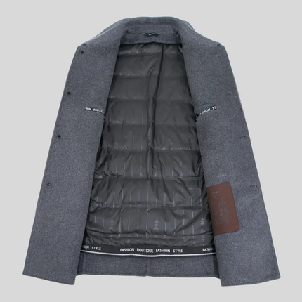 Arvelmont | Men's Wool Overcoat Classic Button Front Collared