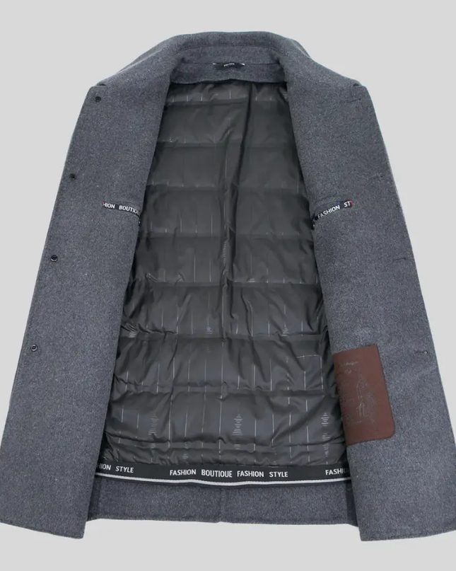 Arvelmont | Men's Wool Overcoat Classic Button Front Collared