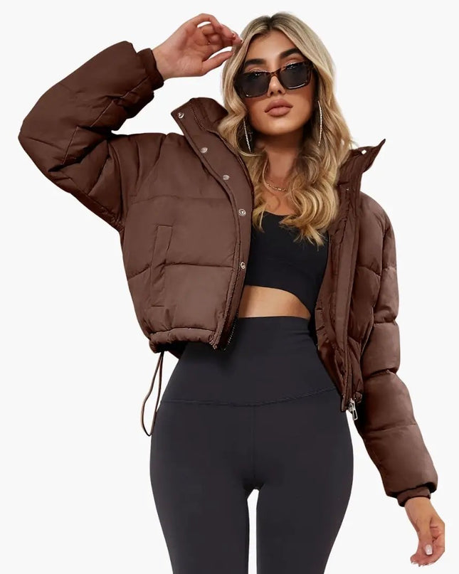 Aubrey | Jackets for Women – Cropped Puffer with Front Zipper