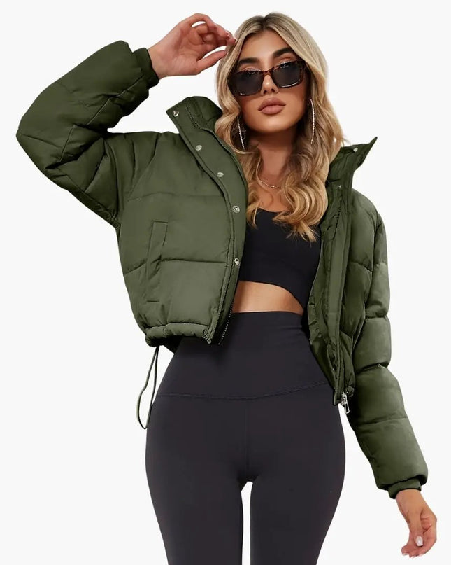 Aubrey | Jackets for Women – Cropped Puffer with Front Zipper