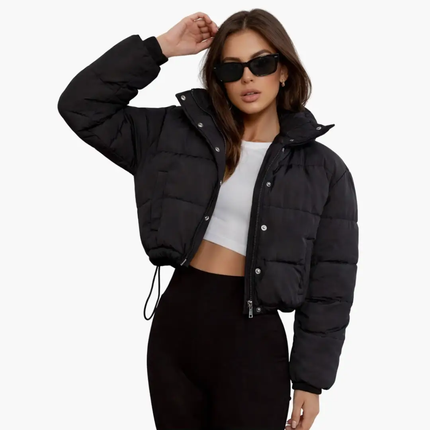 Aubrey | Jackets for Women – Cropped Puffer with Front Zipper