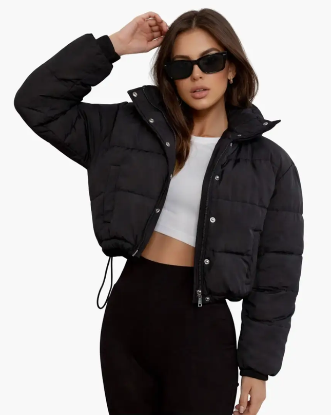 Aubrey | Jackets for Women – Cropped Puffer with Front Zipper