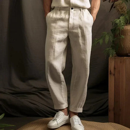 Aurelian | Men's Linen Pants – Relaxed Tapered Fit