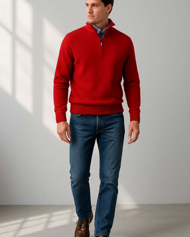 Aurevik | Everyday Warmth Men's Half-Zip Sweater