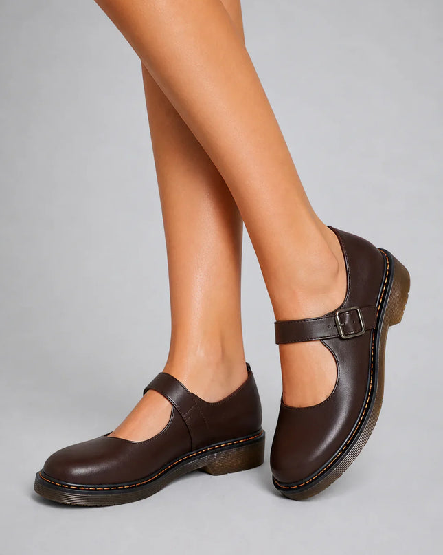 Avelora | Women's Mary Jane Shoes Buckle Strap Classic Flat