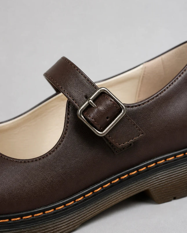 Avelora | Women's Mary Jane Shoes Buckle Strap Classic Flat