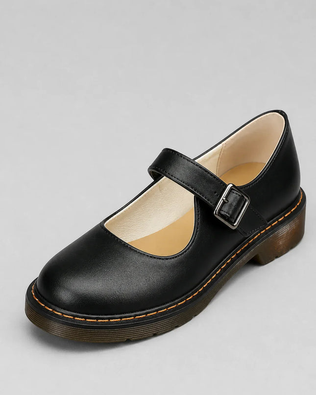 Avelora | Women's Mary Jane Shoes Buckle Strap Classic Flat