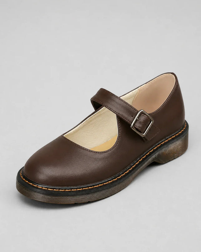 Avelora | Women's Mary Jane Shoes Buckle Strap Classic Flat