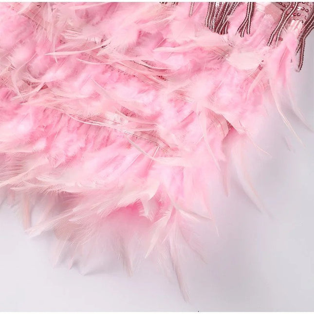 Bianca | Fringe Detail Spaghetti Strap Mini Dress