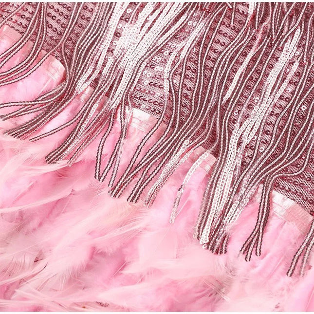 Bianca | Fringe Detail Spaghetti Strap Mini Dress