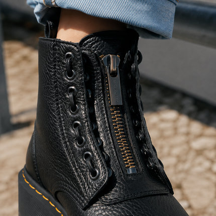Bianelle | Women's Platform Combat Boots Lace-Up Side Zip