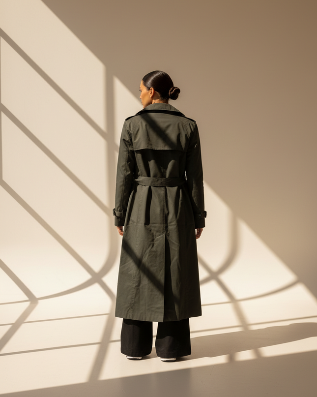 Brenna | Women's Trench Coat Belted Maxi Classic Style