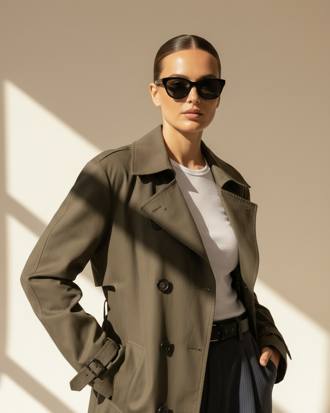 Brenna | Women's Trench Coat Belted Maxi Classic Style