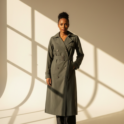 Brenna | Women's Trench Coat Belted Maxi Classic Style
