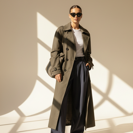 Brenna | Women's Trench Coat Belted Maxi Classic Style