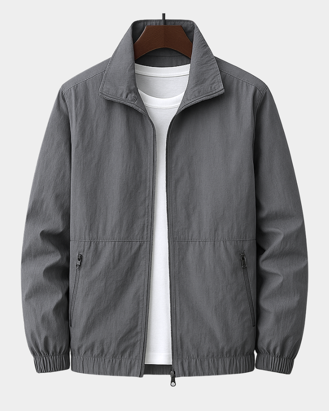 Caleb | Men's Casual Jacket Stand Collar Zip Pockets Transitional