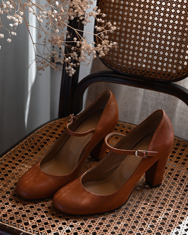 Calisette | Elegant Comfort Mary Jane Block Heels
