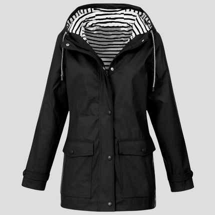Calivienne | Women's Waterproof Rain Jacket Hooded Wind-Resistant
