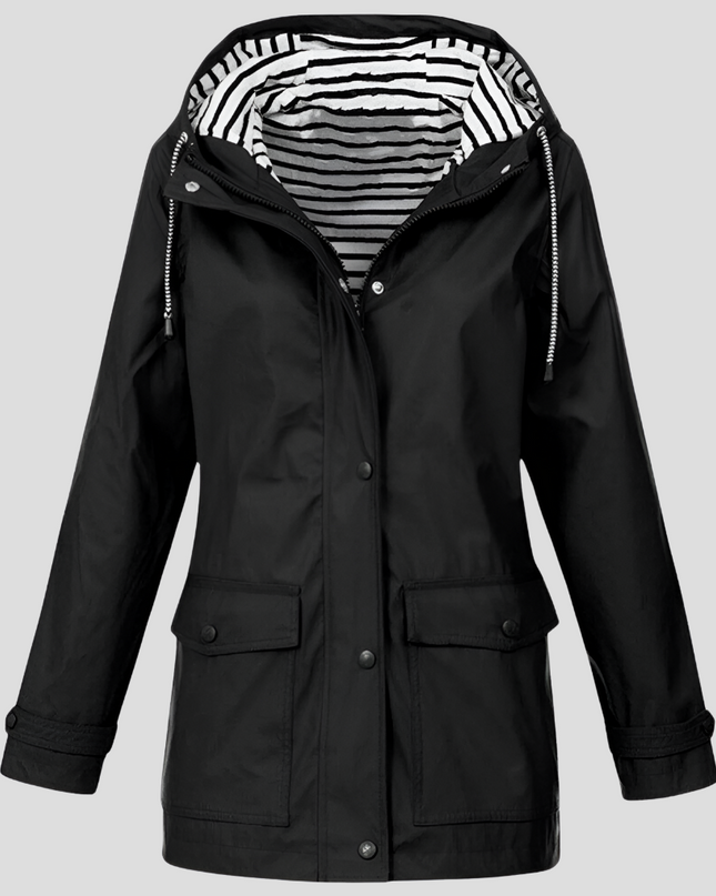 Calivienne | Women's Waterproof Rain Jacket Hooded Wind-Resistant