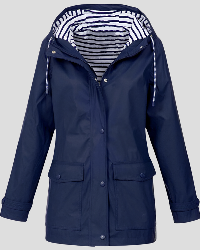 Calivienne | Women's Waterproof Rain Jacket Hooded Wind-Resistant