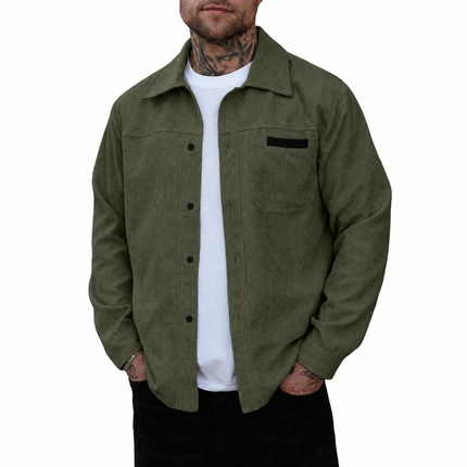 Men’s Long Sleeve Corduroy Jacket with Chest Pocket