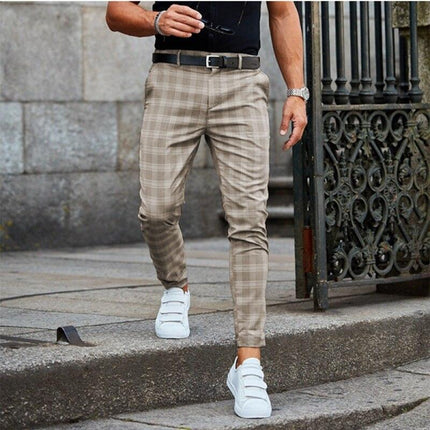 Cassian | Men's Plaid Pants – Slim-Fit Dress Style