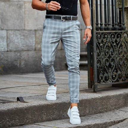 Cassian | Men's Plaid Pants – Slim-Fit Dress Style
