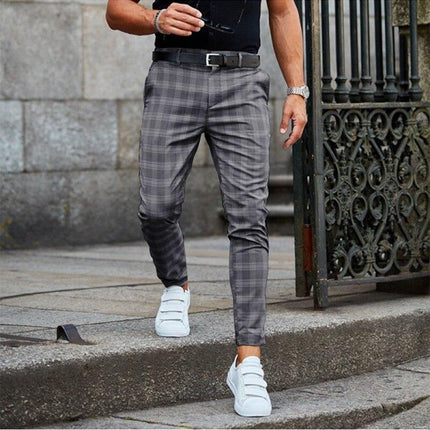 Cassian | Men's Plaid Pants – Slim-Fit Dress Style