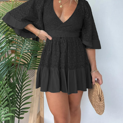 Cassidy | V-Neck Flutter Sleeve Mini Dress