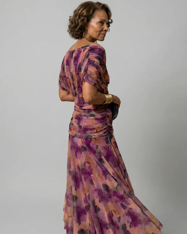 Celeste | Floral Off-Shoulder Flowing Midi Dress