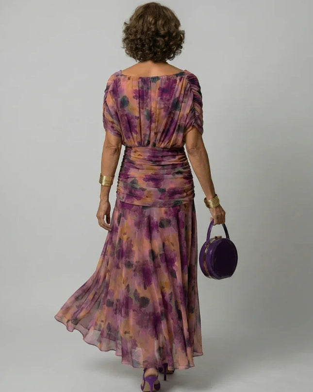 Celeste | Floral Off-Shoulder Flowing Midi Dress