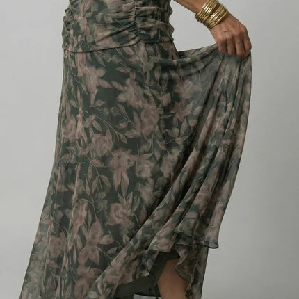 Celeste | Floral Off-Shoulder Flowing Midi Dress
