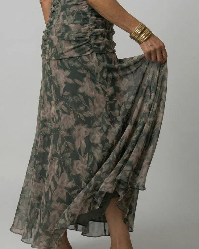 Celeste | Floral Off-Shoulder Flowing Midi Dress