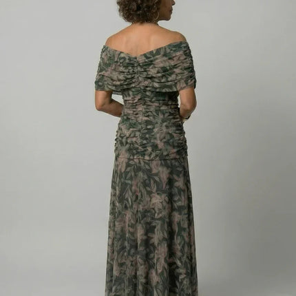 Celeste | Floral Off-Shoulder Flowing Midi Dress