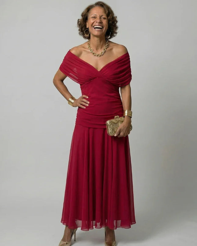 Celeste | Floral Off-Shoulder Flowing Midi Dress