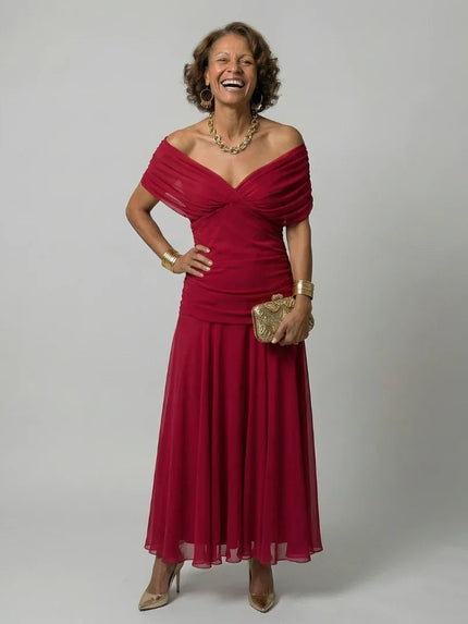 Celeste | Floral Off-Shoulder Flowing Midi Dress