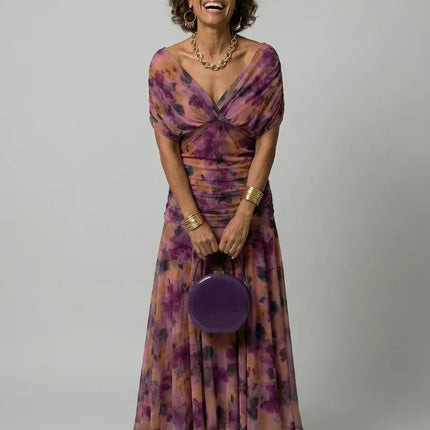 Celeste | Floral Off-Shoulder Flowing Midi Dress