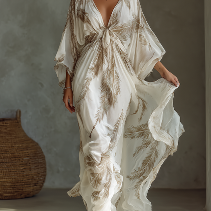 Celeste | Twist Front Dolman Sleeve Maxi Dress
