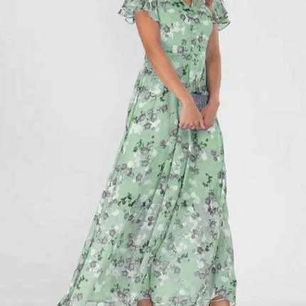Celestine | Flutter Sleeve Floral Maxi Dress