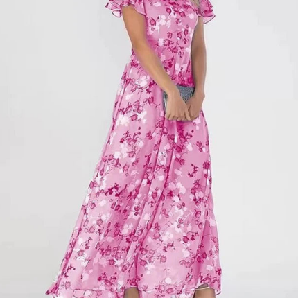 Celestine | Flutter Sleeve Floral Maxi Dress