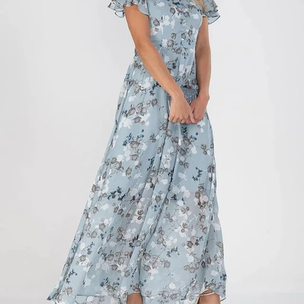 Celestine | Flutter Sleeve Floral Maxi Dress